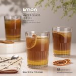 لیوان شیشه ای شیاردار شش عددی