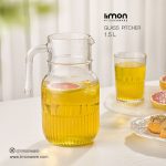 پارچ شیشه ای شیاردار 1.5 لیتر