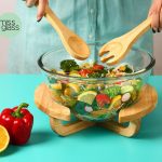 سالاد خوری پایه چوبی میس گلس