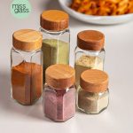 ادویه پاش مینی چهارگوش درب چوبی میس گلس
