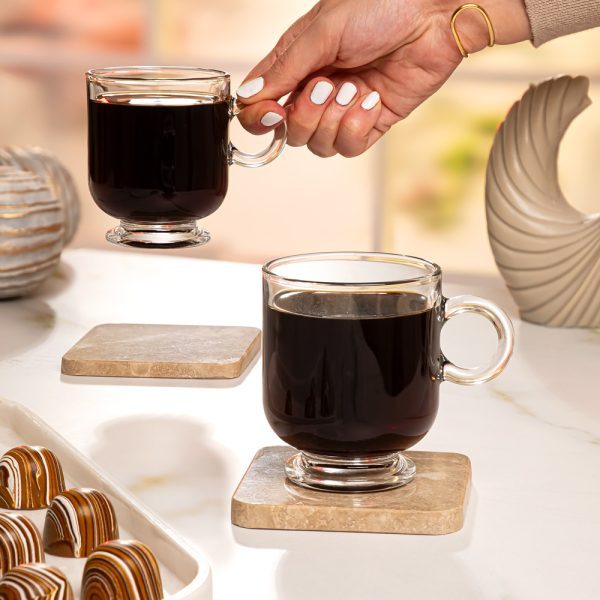 فنجان شیشه ای پایه دار 220 سی سی